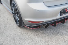 Street Pro Heck Ansatz Flaps V.1 L + R passend für VW Golf 7 GTI schwarz-rot