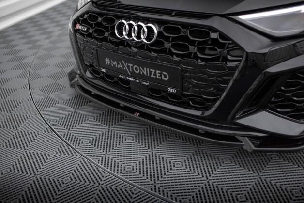 Cup Spoilerlippe Front Ansatz V.1 passend für Audi RS3 Sportback 8Y schwarz Hochglanz
