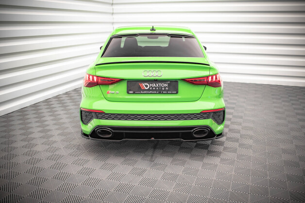 Mittlerer Cup Diffusor Heck Ansatz passend für Audi RS3 Limousine 8Y schwarz Hochglanz