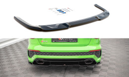 Mittlerer Cup Diffusor Heck Ansatz passend für Audi RS3 Limousine 8Y schwarz Hochglanz