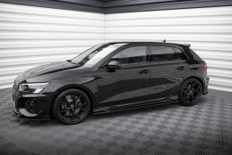 Seitenschweller Ansatz Cup Leisten passend für Audi RS3 Sportback 8Y schwarz Hochglanz