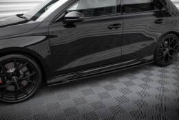 Seitenschweller Ansatz Cup Leisten passend für Audi RS3 Sportback 8Y schwarz Hochglanz