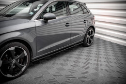 Seitenschweller Ansatz Cup Leisten passend für Audi A3 Sportback 8V schwarz Hochglanz