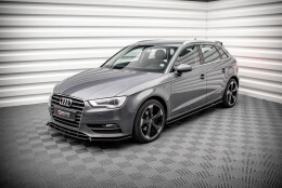Seitenschweller Ansatz Cup Leisten passend für Audi A3 Sportback 8V schwarz Hochglanz