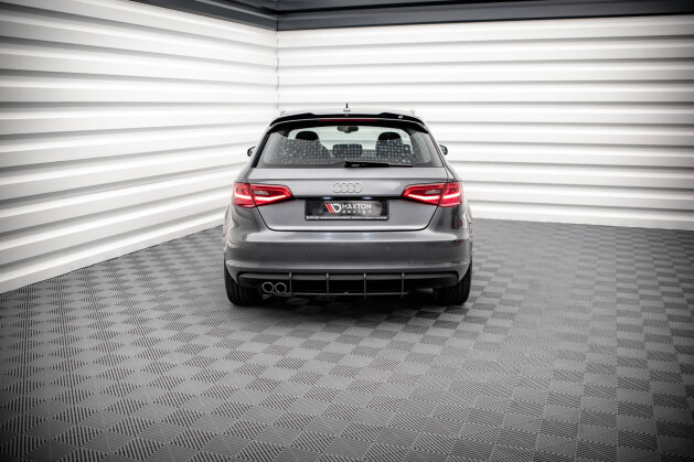Street Pro Heckschürze Heck Ansatz Diffusor für Audi A3 Sportback 8V ROT