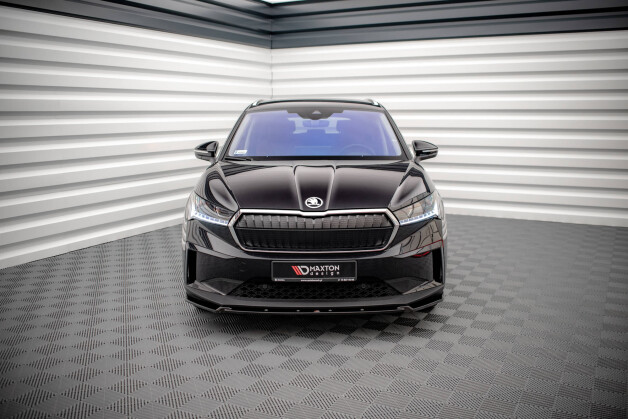 Street+ Spoilerlippe Front Ansatz V.2 passend für Skoda Enyaq iV schwarz Hochglanz