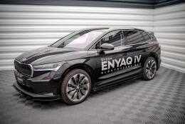 Street+ Seitenschweller Leisten passend für Skoda Enyaq iV Carbon Look