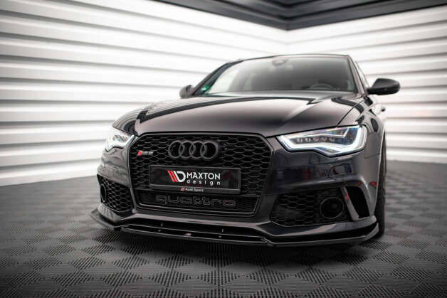 Cup Spoilerlippe Front Ansatz passend für Audi A6 RS6 Look C7 schwarz Hochglanz