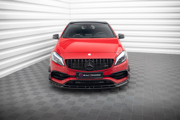 Cup Spoilerlippe Front Ansatz V.1 passend für Mercedes-Benz A45 Aero W176 Facelift schwarz Hochglanz