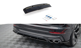 Mittlerer Cup Diffusor Heck Ansatz DTM Look passend für Audi SQ8 Mk1 schwarz Hochglanz