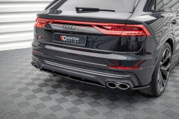 Mittlerer Cup Diffusor Heck Ansatz DTM Look passend für Audi SQ8 Mk1 schwarz Hochglanz