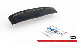 Mittlerer Cup Diffusor Heck Ansatz DTM Look passend für Audi SQ8 Mk1 schwarz Hochglanz