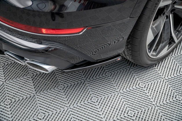 Heck Ansatz Flaps Diffusor passend für Audi SQ8 Mk1 schwarz Hochglanz