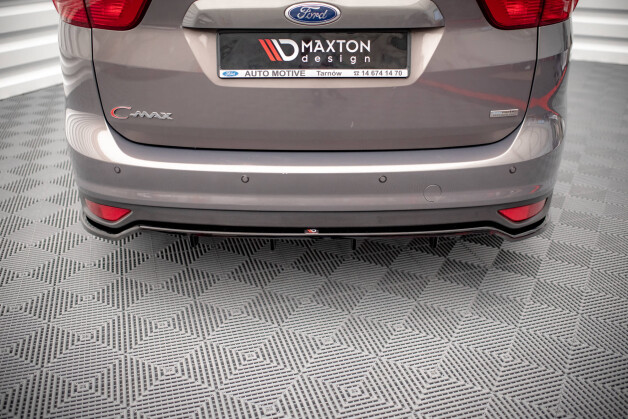 Mittlerer Cup Diffusor Heck Ansatz DTM Look passend für Ford C-Max Mk2 schwarz Hochglanz
