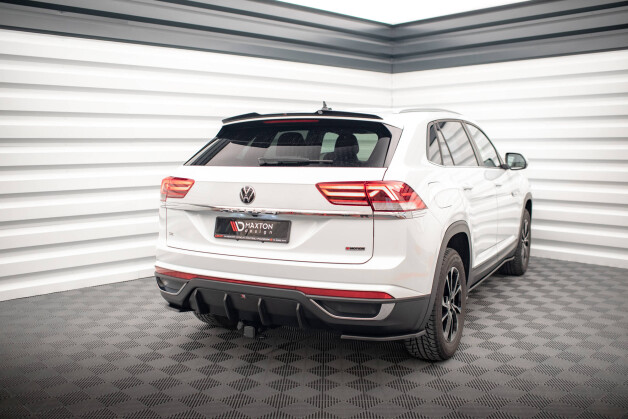 Heck Ansatz Flaps Diffusor passend für VW Atlas Cross schwarz Hochglanz