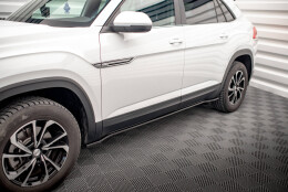 Seitenschweller Ansatz Cup Leisten passend für VW Atlas Cross Sport schwarz Hochglanz