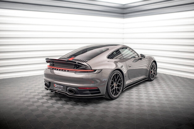 Heck Spoiler Aufsatz Abrisskante passend für Porsche 911 Carrera 4S 992 schwarz Hochglanz