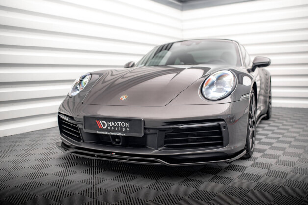 Cup Spoilerlippe Front Ansatz passend für Porsche 911 Carrera 4S 992 schwarz Hochglanz