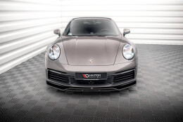 Street+ Spoilerlippe Front Ansatz passend für Porsche 911 Carrera 4S 992 schwarz Hochglanz