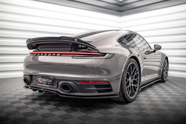 Mittlerer Cup Diffusor Heck Ansatz DTM Look passend für Porsche 911 Carrera 4S 992 schwarz Hochglanz