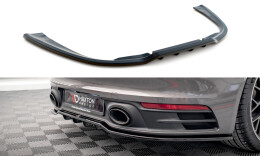 Mittlerer Cup Diffusor Heck Ansatz DTM Look passend für Porsche 911 Carrera 4S 992 schwarz Hochglanz