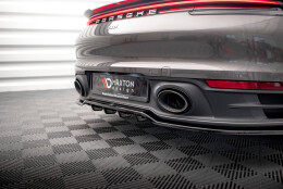 Mittlerer Cup Diffusor Heck Ansatz DTM Look passend für Porsche 911 Carrera 4S 992 schwarz Hochglanz