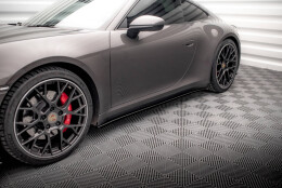 Seitenschweller Ansatz Cup Leisten passend für Porsche 911 Carrera 4S 992 schwarz Hochglanz