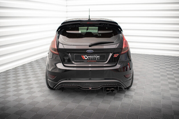 Heck Ansatz Diffusor passend für Ford Fiesta ST (5-Türige version) Mk7 Facelift schwarz matt