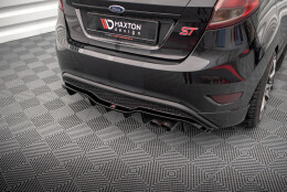 Heck Ansatz Diffusor passend für Ford Fiesta ST (5-Türige version) Mk7 Facelift schwarz Hochglanz