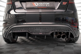 Heck Ansatz Diffusor passend für Ford Fiesta ST (5-Türige version) Mk7 Facelift schwarz Hochglanz