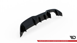Heck Ansatz Diffusor passend für Ford Fiesta ST (5-Türige version) Mk7 Facelift schwarz Hochglanz