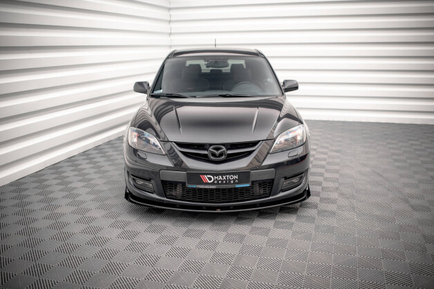Street Pro Spoilerlippe Front Ansatz + Flaps V.1 passend für Mazda 3 MPS Mk1 schwarz Hochglanz