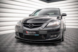 Street Pro Cup Spoilerlippe Front Ansatz passend für Mazda 3 MPS Mk1 SCHWARZ+ HOCHGLANZ FLAPS