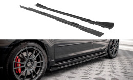 Street Pro Seitenschweller Ansatz Cup Leisten passend für Mazda 3 MPS Mk1 SCHWARZ+ HOCHGLANZ FLAPS