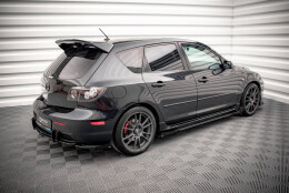 Street Pro Seitenschweller Ansatz Cup Leisten passend für Mazda 3 MPS Mk1 SCHWARZ+ HOCHGLANZ FLAPS