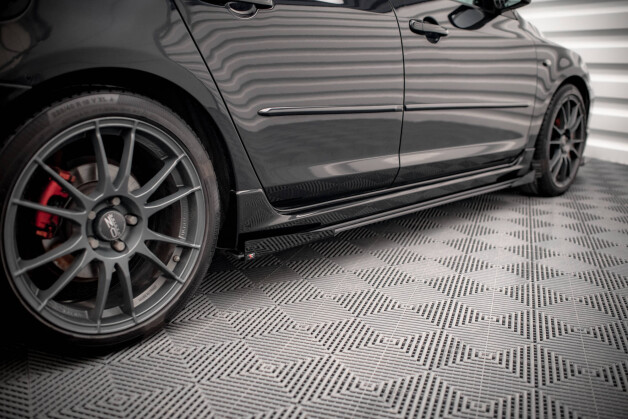 Street Pro Seitenschweller Leisten passend für Mazda 3 MPS Mk1 rot+ Hochglanz Flaps