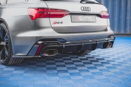 Heck Ansatz Diffusor für Audi RS6 RS7 C8 mit AHK schwarz Hochglanz