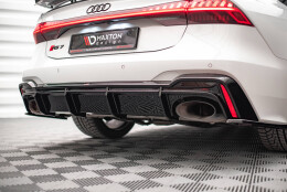 Heck Ansatz Diffusor für Audi RS7 C8 / RS6 C8 (mit AHK) schwarz Hochglanz