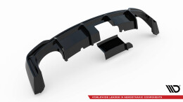 Heck Ansatz Diffusor für Audi RS7 C8 / RS6 C8 (mit AHK) schwarz Hochglanz