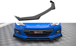 Street Pro Spoilerlippe Front Ansatz + Flaps V.1 passend für Subaru BRZ Mk1 FL schwarz Hochglanz