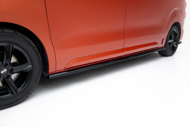 Seitenschweller Ansatz Cup Leisten passend für Peugeot Partner Maxi Mk3 schwarz Hochglanz