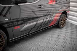 Seitenschweller Ansatz Cup Leisten für Peugeot Partner Mk3 schwarz Hochglanz