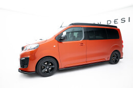 Seitenschweller Ansatz Cup Leisten passend für Peugeot Partner Maxi Mk3 schwarz Hochglanz