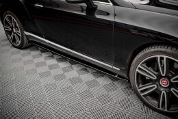 Seitenschweller Ansatz Cup Leisten passend für Bentley Continental GT V8 S Mk2 schwarz Hochglanz