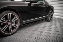 Seitenschweller Ansatz Cup Leisten passend für Bentley Continental GT V8 S Mk2 schwarz Hochglanz