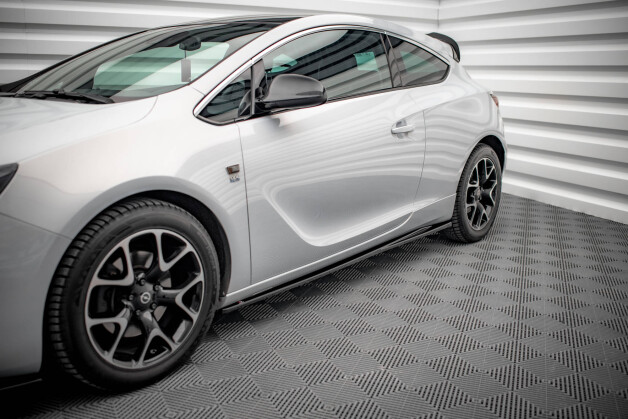 Seitenschweller Ansatz Cup Leisten passend für Opel Astra GTC OPC-Line J schwarz Hochglanz