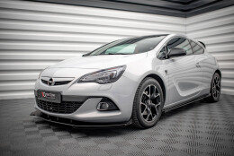 Street Pro Spoilerlippe Front Ansatz + Flaps V.1 passend für Opel Astra GTC OPC-Line J schwarz Hochglanz