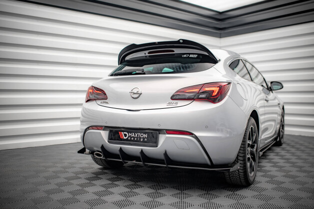 Robuste Racing Heck Ansatz Diffusor + Flaps für Opel Astra GTC OPC-Line J schwarz Hochglanz