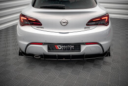 Street Pro Heckschürze Heck Ansatz Diffusor passend für Opel Astra GTC OPC-Line J SCHWARZ+ HOCHGLANZ FLAPS