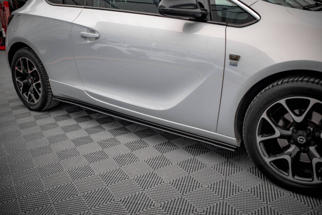 Street Pro Seitenschweller Ansatz Cup Leisten passend für Opel Astra GTC OPC-Line J SCHWARZ
